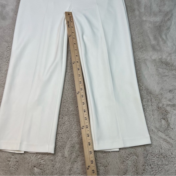 Joseph Ribkoff White Crop Pants Size 4 Stretch Slit Elegant Minimalist Capri - Picture 5 of 9